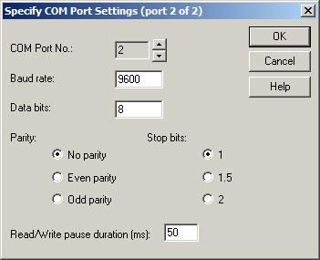 Configuration of COM port output