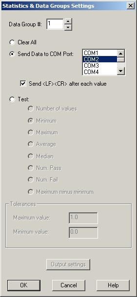 Sending results to the COM port