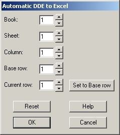 Automatic DDE Export Settings