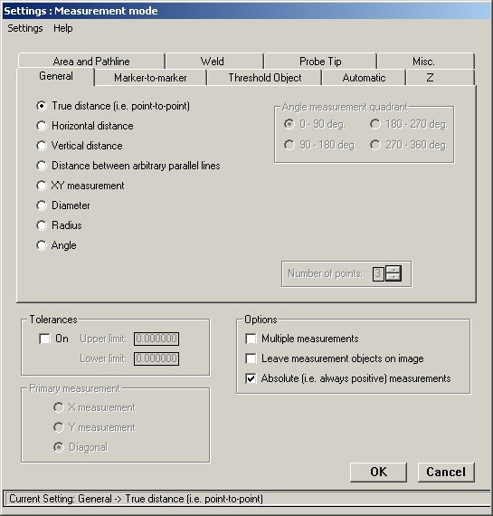 Tabbed Measurement modes in VisionGauge