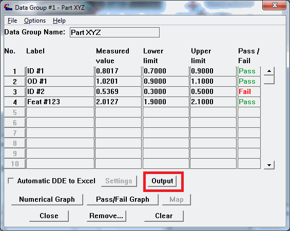 Data Groups - Direct Output to ProLink database