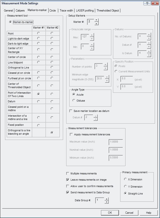 manual measurement mode dialog box