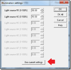Computer Controlled Illumination settings in the Program Toolbox