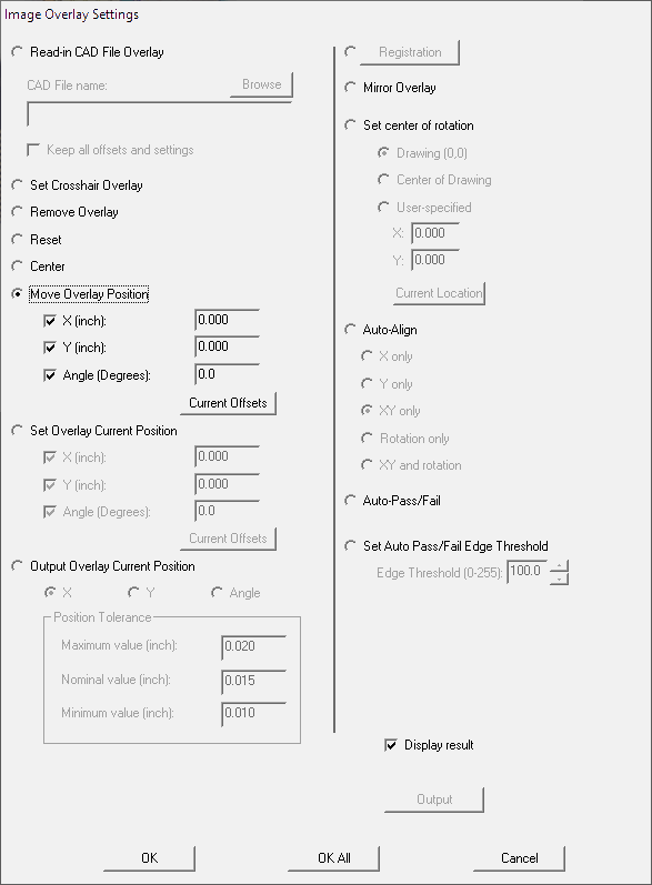 Program Toolbox - Image Overlay Settings