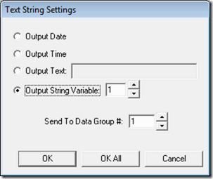 Output string variables directly to Data Groups in VisionGauge OnLine.