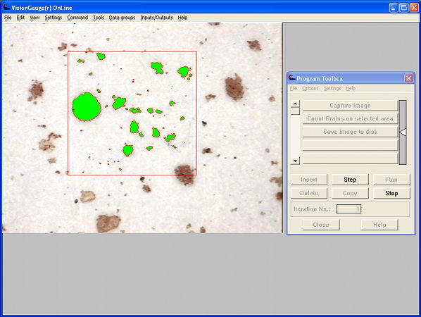 grain counting and sizing in VIsionGauge