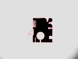 a manufactured part with an overlay displayed at 10X magnification in VisionGauge