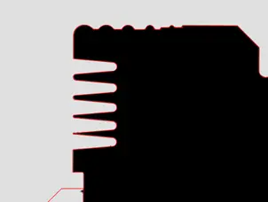 a manufactured part with an overlay displayed at 50X magnification in VisionGauge