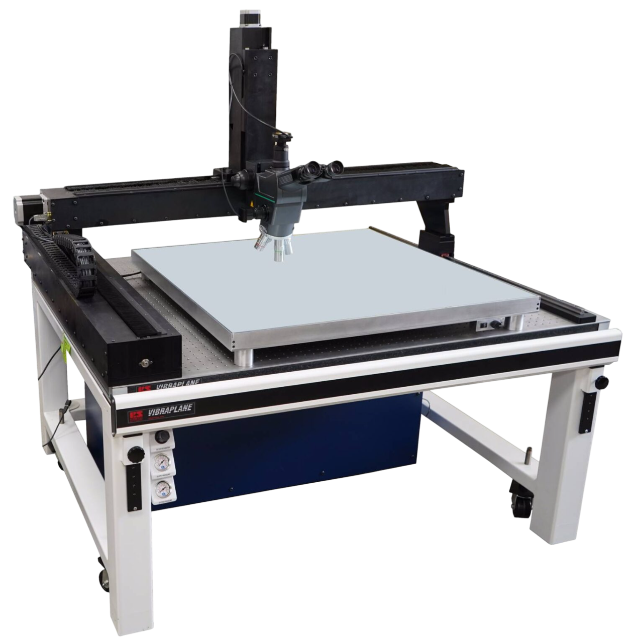A high-accuracy VisionGauge measurement and inspection Cartesian system on a vibration isolation table