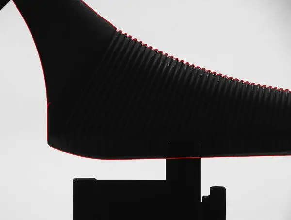 Orthopedic implant inspection scan of a part with teeth along the edge that didn't pass
