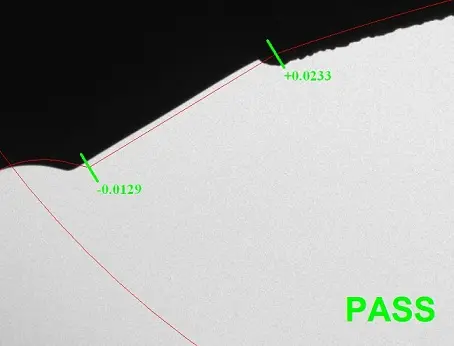 Displaying deviations from nominal on a part with VisionGauge CAD Auto-Pass/Fail tools