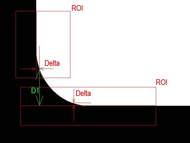 VisionGauge's automated edge breaks measurement tool showing where an edge break occurs on a rounded part edge