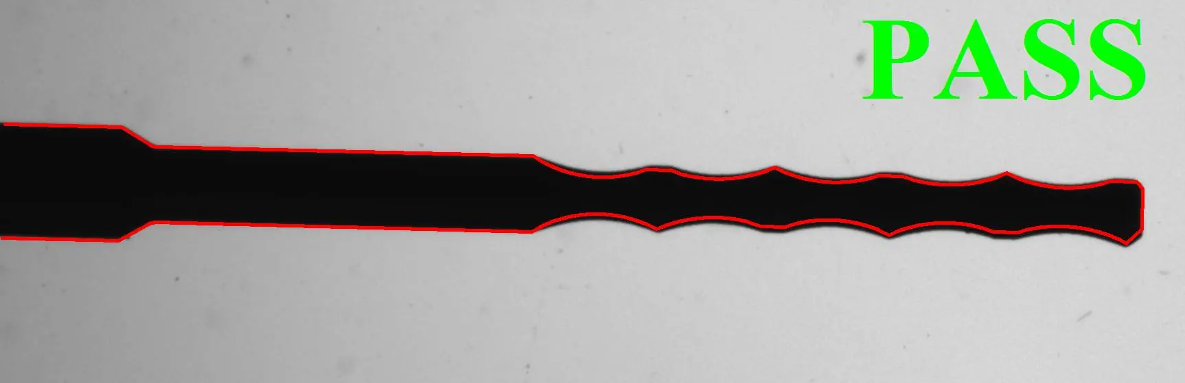 a medical instrument passing inspection with overlays on VisionGauge