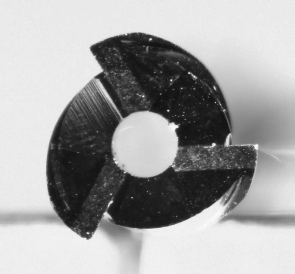 a zoomed in view of a drill bit for inspection