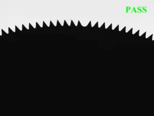 A saw-blade part that passed our surgical instrument inspection