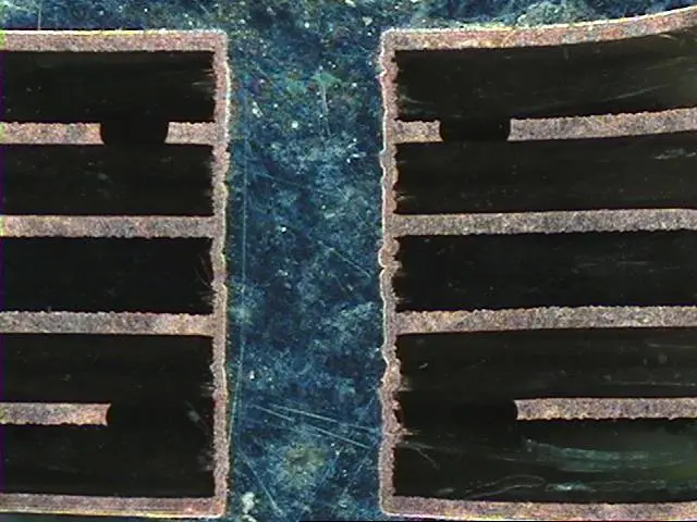 a PCB cross-section ready for inspection by VisionGauge