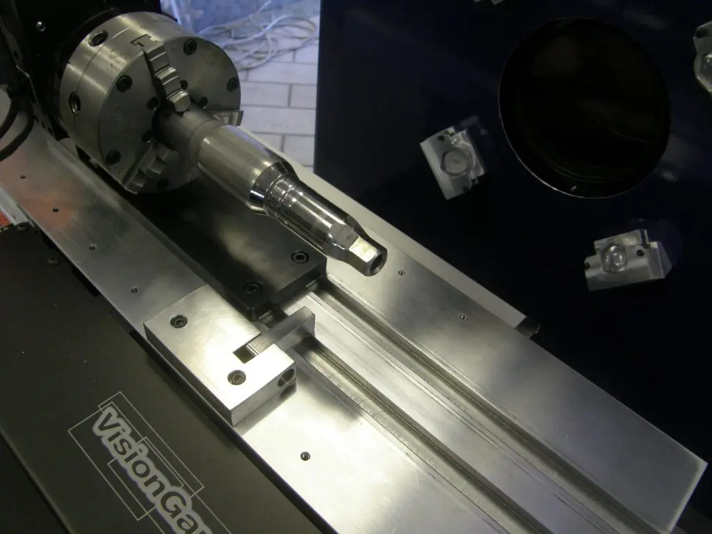 a rotary stage workholding on a VisionGauge digital optical comparator stage