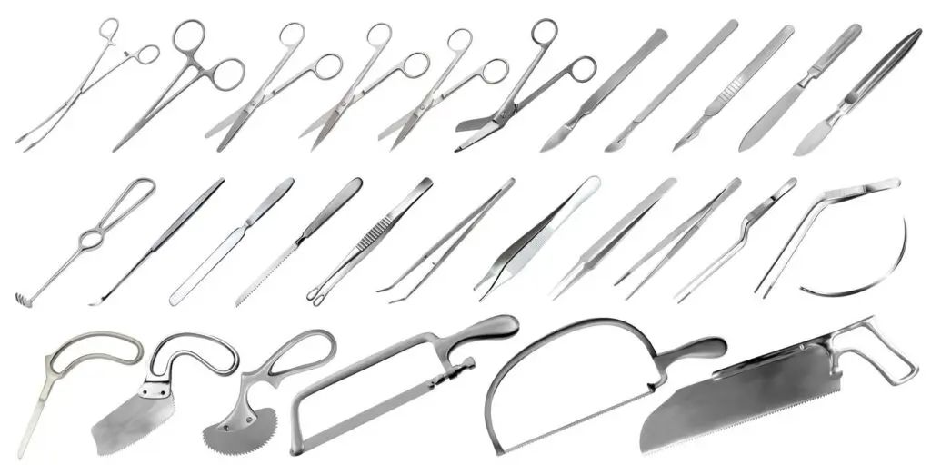 there are many different types of scissors and knives on a white background .
