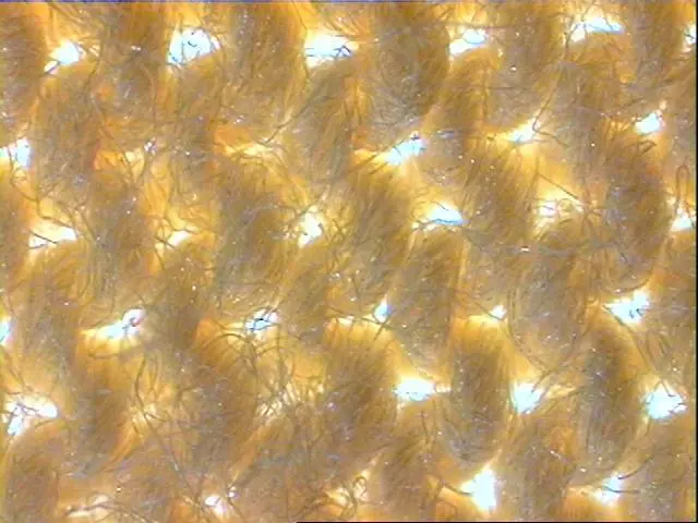 VisionGauge high-magnification inspection of woven threads of yarn