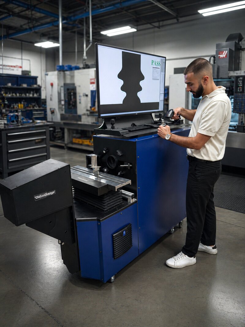 Photo of person using VisionGauge Comparator