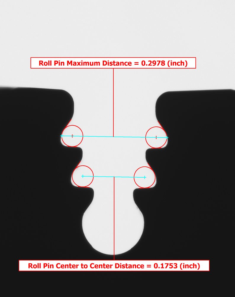 performing an automatic roll pin distance measurement on a turbine disk slot
