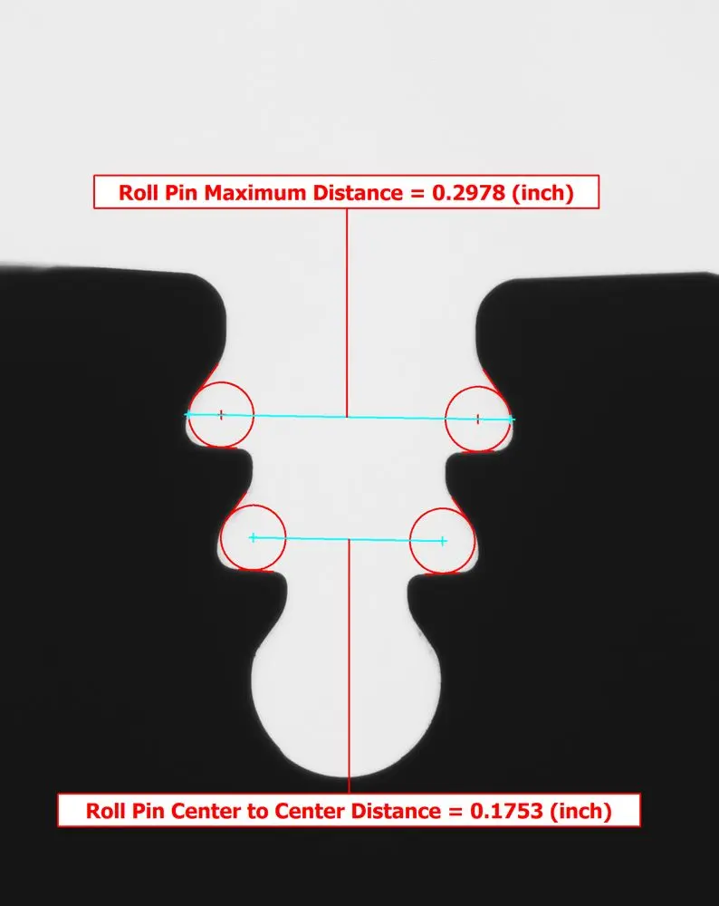 performing an automatic roll pin distance measurement on a turbine disk slot