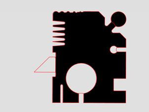 An EDM part viewed at 20X magnification on VisionGauge® Digital Optical Comparator