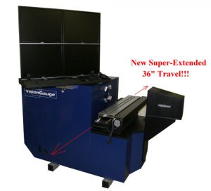 Super-Extended 36" travel horizontal digital optical comparator