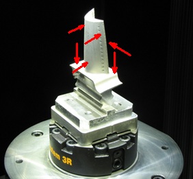 The VisionGauge® Digital Optical Comparator's 6-point iterative alignment tool accurately locates the 6 datum points on the part and mathematically "reorients" the part accordingly, along all of the part's 6 degrees of freedom
