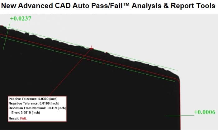 New Advanced CAD Auto-Pass/Fail Analysis and Reporting tools