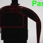 Knee implant inspected with auto pass/fail on a VisionGauge Digital Optical Comparator