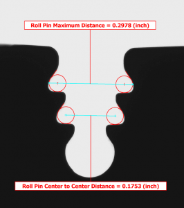 VisionGauge®'s Roll Pin distance measurement tool