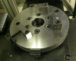 A customized workholding developed to complete a VisionGauge Digital Optical Comparator application