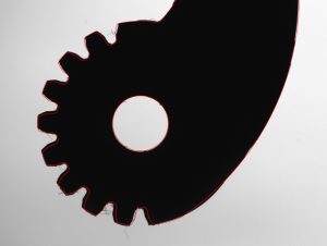 Inspection of an Automotive Part (transmitted illumination) on VisionGauge® Digital Optical Comparator