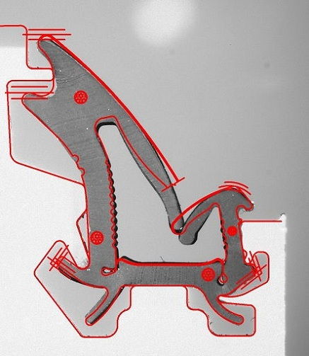 Automotive Seal Inspection automotive seal inspection and CAD overlays on a VisionGauge® Digital Optical Comparator