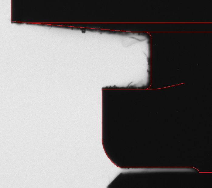 back-illumination of a part back-illumination of a part on a Digital Optical Comparator