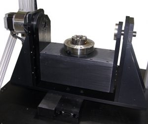 The new "Gen 2" trunnion setup for the double-rotary assembly of the 700-series VisionGauge Digital Optical Comparator.