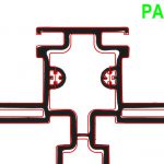 Comparing an extrusion cross-section to its CAD data to obtain a Pass/Fail result on a VisionGauge Digital Optical Comparator.