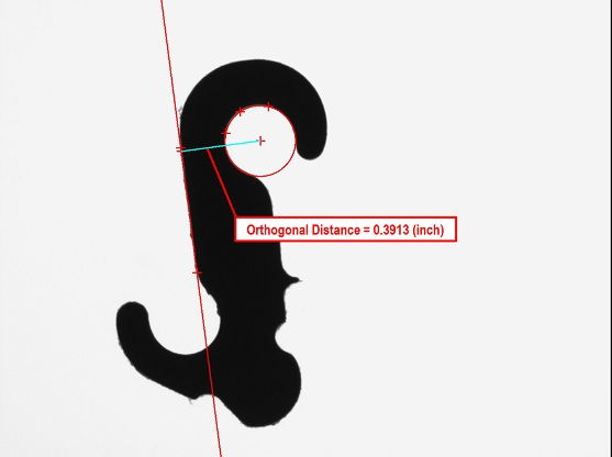 fov2a FOV distance measurement on a VisionGauge Digital Optical Comparator