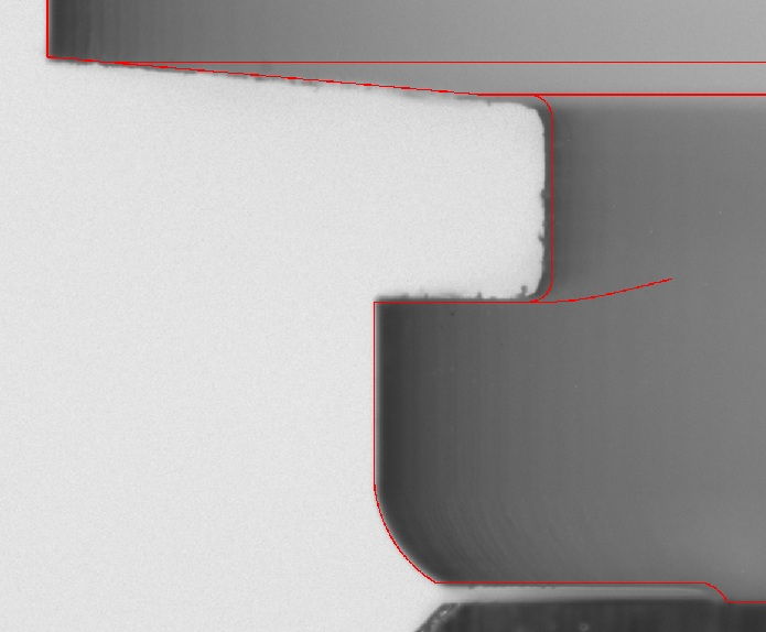 front-illumination of a part on a Digital Optical Comparator