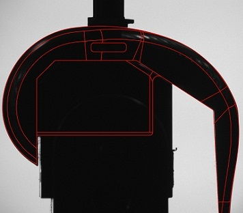 Knee Implant and CAD Overlay in the Orthopaedics Industry on VisionGauge® Digital Optical Comparator