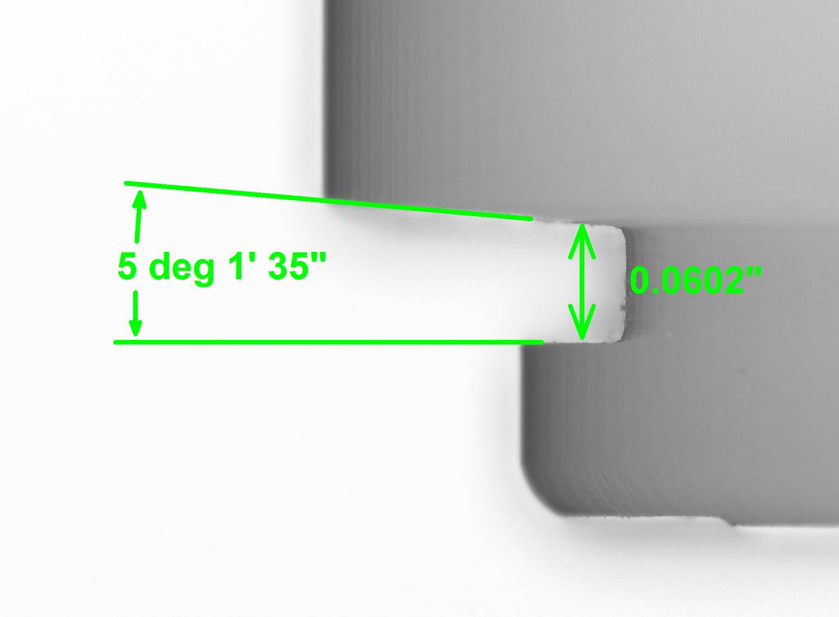 Medical industry plastic implant measurements