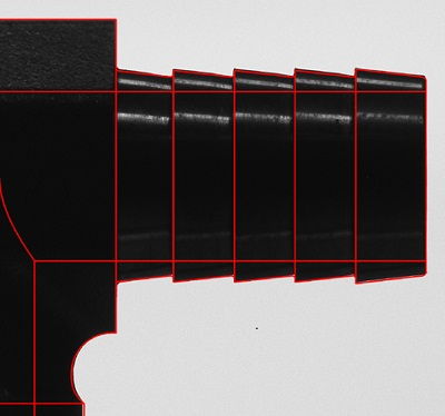 VisionGauge Digital Optical Comparator inspecting a nozzle