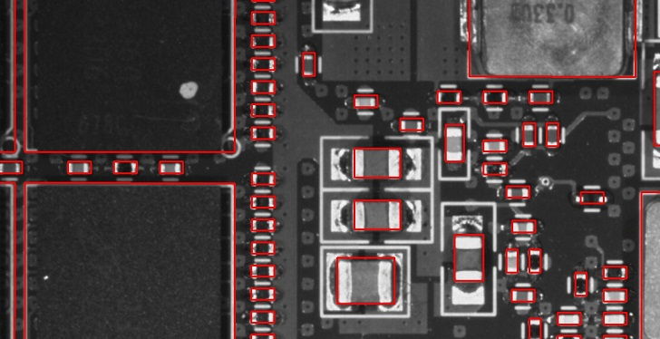 Inspection of Electronic Assembly / Populated Printed Circuit Board on VisionGauge Digital Optical Comparator