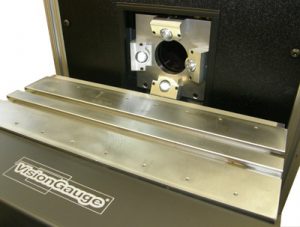 a metal visiongauge machine on top of a table