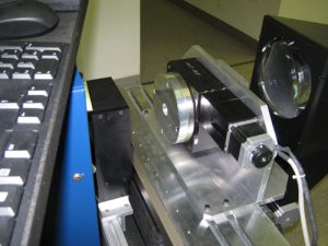 Rotary stage mounted normal to the optical axis on VisionGauge® Digital Optical Comparator