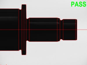 VisionGauge Digital Optical Comparator inspecting a turned part