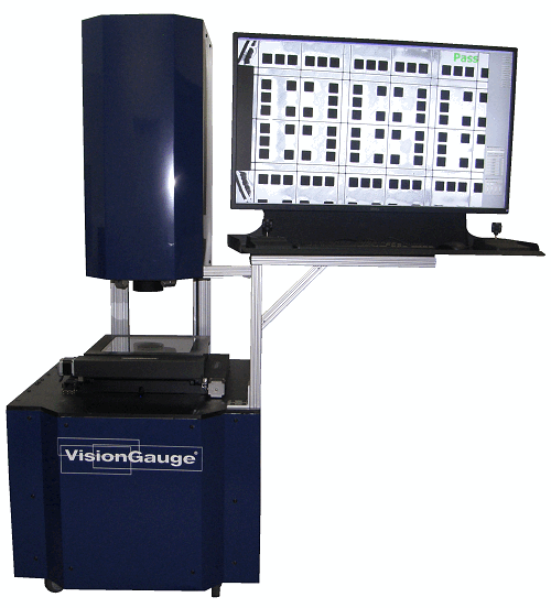 a visiongauge machine with a monitor to the top right of it